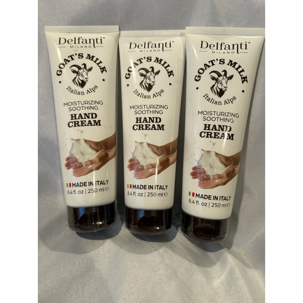 Delfanti Milano Goat's Milk Italian Alps Moisturizing Hand Cream 8.4 Oz 3 Pack